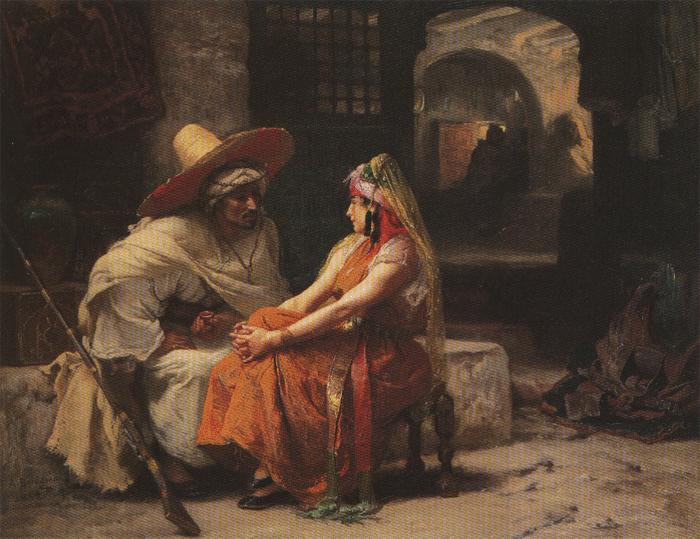 Frederick Arthur Bridgman The Rendez vous. China oil painting art